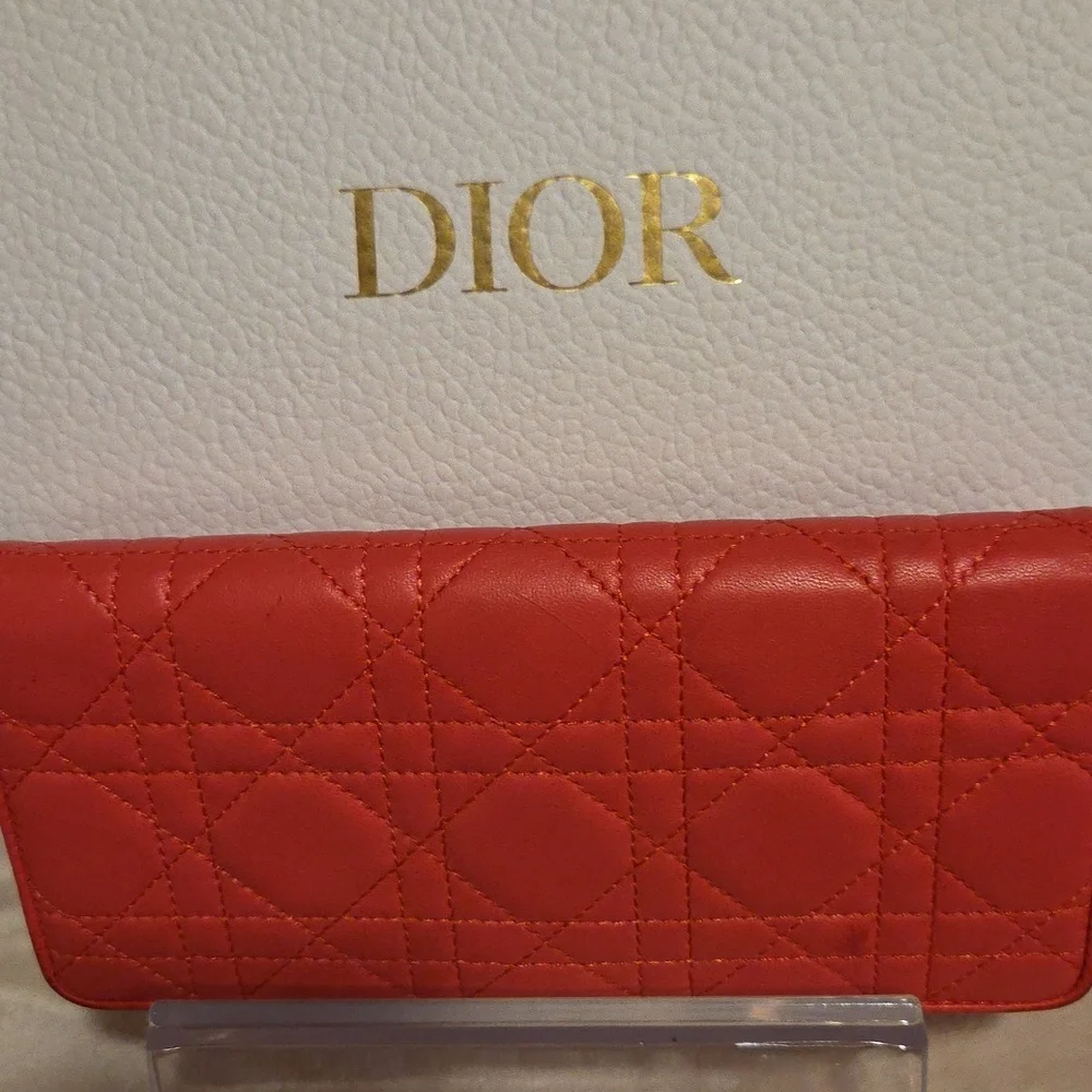Dior Coral‎ Quilted Wallet
